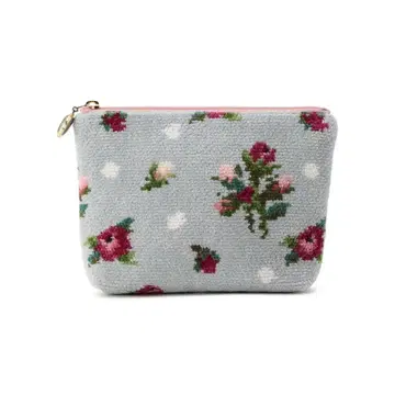 꽃무늬 그레이 파우치 2컴파트먼트
