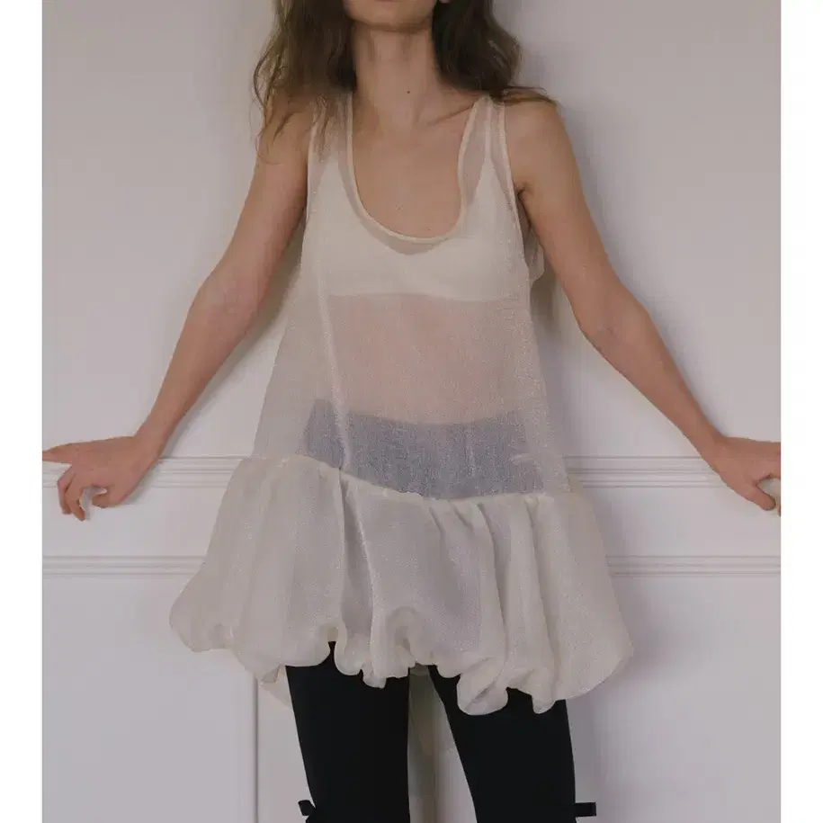 ワンピース overdue flair ORGANZA BALLOON MINI DRESS overdue flair Organza Balloon Mini Dress #오버듀플레어,#오버듀