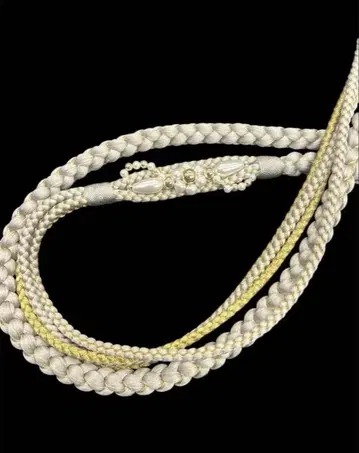 실버 그레이와 금색 허리띠, 펄 장식 부착 성인식 후리소데용