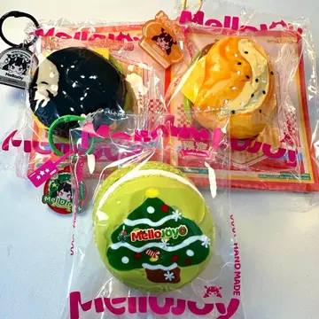 Mellojoy 메로조이 햄버거 데리야키 오징어 먹물 크리스마스 마카롱