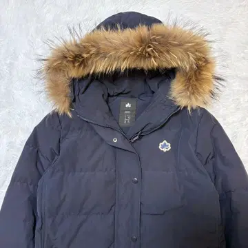 LOGOS 후드 부착 네이비 다운 자켓 여성용 L 사이즈 다운90