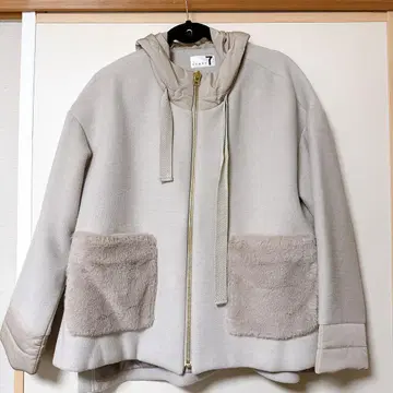 soeur 7 후드 부착 베이지 자켓