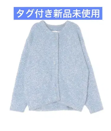 LAGUNAMOON 필름얀 트위드 니트 가디건 블루 라구나문