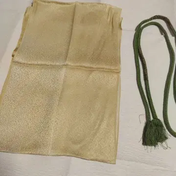 실크제 일본 정통의상 소품 베이지 그린