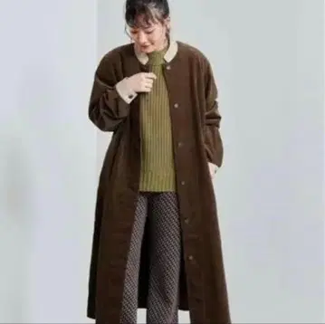 cepo 코듀로이 바이컬러 코트