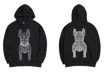 LIFEWORK 후드티 블랙 라이프워크 새상품 한국 프렌치 불독 S