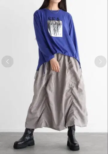 RADIATE (라디에이트) 드로스트헴 박 로고 롱 T셔츠 스콧 클럽