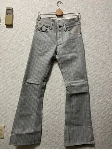 00s 루퍼트 엣지 플레어 데님 /1 라이트 그레이 스트라이프 y2k