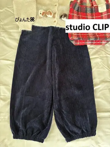 새상품급 벨벳 벌룬 팬츠*네이비