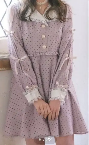 ROJITA 소매 리본 테일러드 원피스 [ 핑크 ]