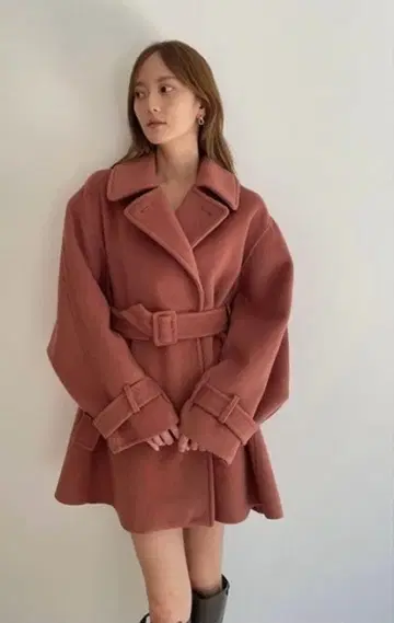 스나이델 벨트 포함 피 코트