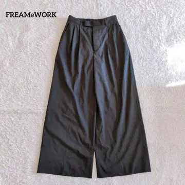 FRAMeWORK 프레임워크 워셔블 턱 와이드 팬츠 블랙