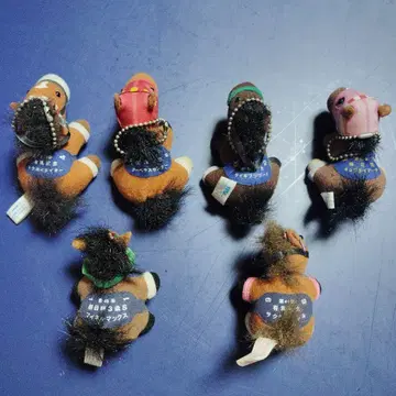 경주마 봉제 인형 키링 6개 세트