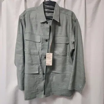 [ 무인양품 ] 셔츠 자켓 헴프 혼방 L 사이즈 라이트 그린