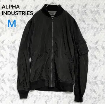 알파인더스트리 MA-1 얇은 소재 나일론 블랙 (M) 심플 무지