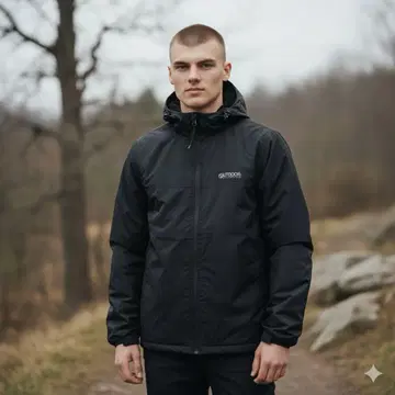 OUTDOOR 블랙 플리스 자켓