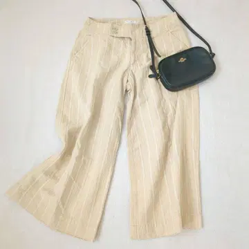 케티 크롭 와이드 팬츠 가우초 팬츠 린넨코튼 혼방 내추럴 3