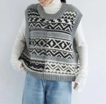 [새상품급] Ungrid 언그리드 자카드 니트 베스트