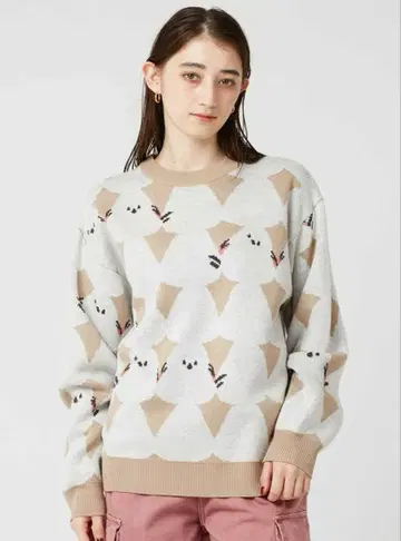 [ 새상품 ] graniph 그라니프 시마연가 니트 스웨터 L 베이지