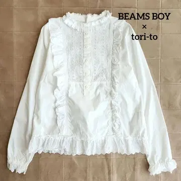 BEAMS BOY tori-to 빔즈 트리토 프릴 긴팔 블라우스 M