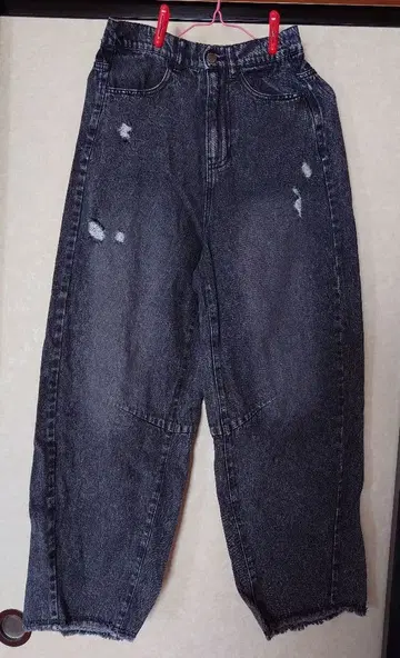 시마무라 데미지 가공 다크 그레이 커브 데님