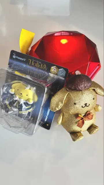 산리오 해피 복권 시크릿 마스코트 홀더 폼폼푸딩 세트