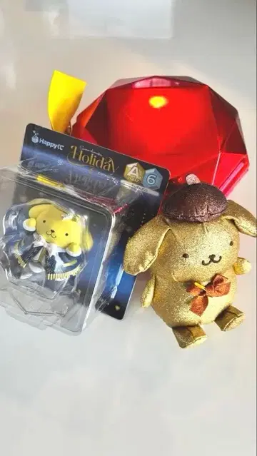 산리오 해피 복권 시크릿 마스코트 홀더 폼폼푸딩 세트