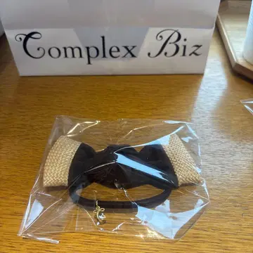 Complex Biz 리본 머리끈 블랙 베이지 컴플렉스 비즈