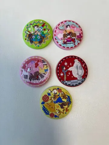 디즈니 자수 캔뱃지 5개 세트