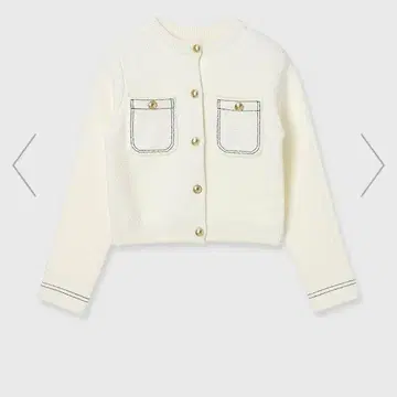 아뉴앙스 노카라 니트 자켓 화이트 anuans S