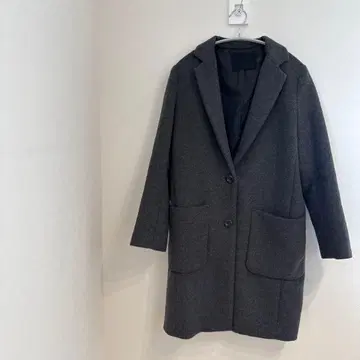 그레이 체스터 코트 울 혼방