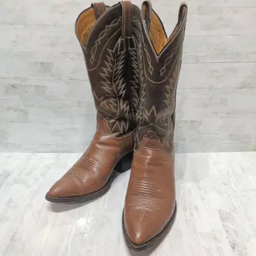 브라운 가죽 웨스턴 부츠 사이즈 7 1/2