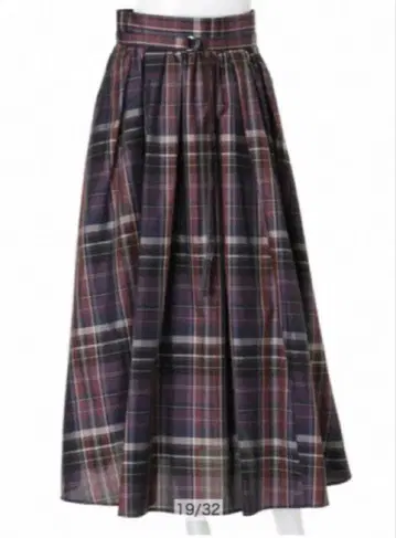 Mystrada 체크 플레어 스커트