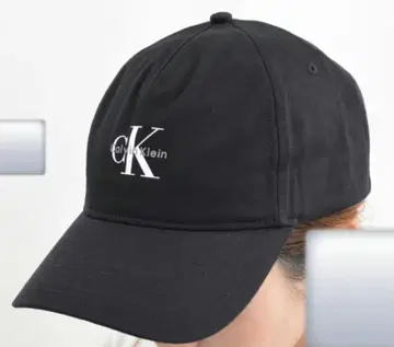 CalvinKlein 캡 모노그램 로고 야구 모자 블랙