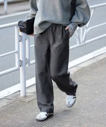 SLOBE IENA 울 혼방 드로스트 이지 슬랙스