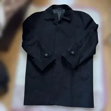 남성용 블랙 체스터 코트