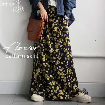 안티카 새상품급 현행 모델 고평가 꽃무늬 롱 스커트