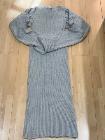 ZARA 니트 원피스 + 숏 가디건 세트