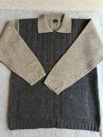 RENOWN ensuite 집업 니트 스웨터 그레이/베이지