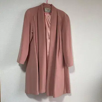 핑크 울 롱 코트