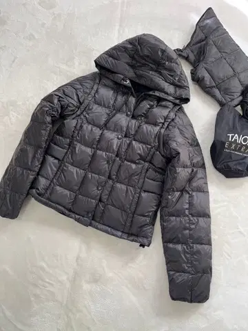 TAION EXTRA 다운 후드 부착 S 블랙 미사용 택 포함
