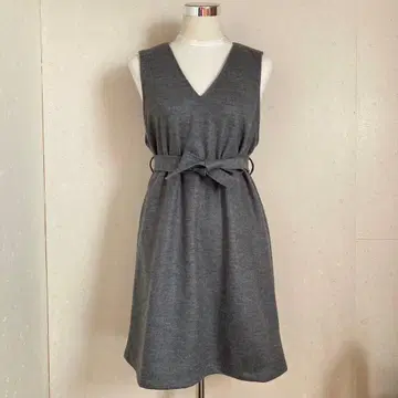 핸드메이드 오버롤 스커트 그레이 울 혼방 기모 니트 9~11호