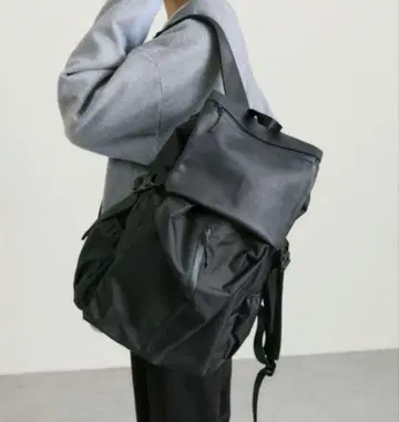 BURLAP OUTFITTER ear 발수 가죽 콤비 라이트 백팩 블랙