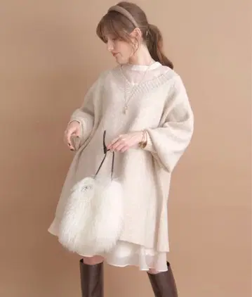 시어 원피스 니트 원피스 세트 Apuweiser-riche