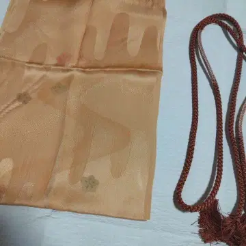 오렌지 계열 오비 장식 천과 허리띠 세트