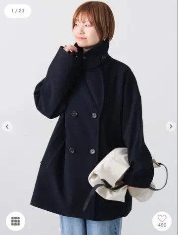 울라이크 미들 P 코트 네이비