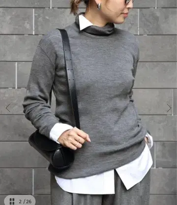 Deuxieme Classe rib 터틀 니트 그레이