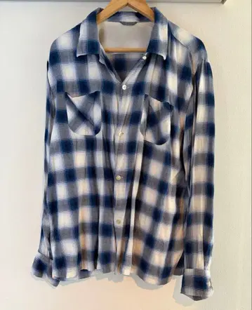 THREE FACE 체크 무늬 레이온 셔츠