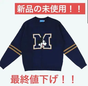 디즈니 미키 니트 M 사이즈 네이비 컬러