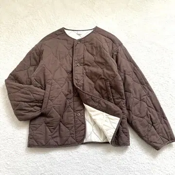 [새상품급] 근년 kagure 퀼트 숏 자켓 노카라 면린넨